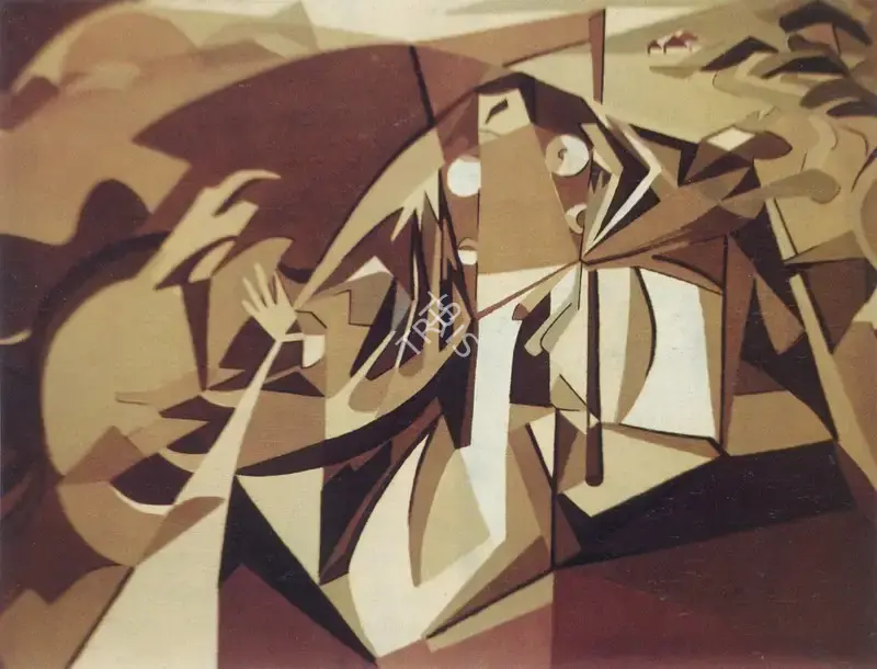 Sabavala, Jehangir (Artist). Benkei, the Warrior Priest II. Oil on Canvas, 1955 | The Crucible of Painting | Painting | FineArts | 00182397