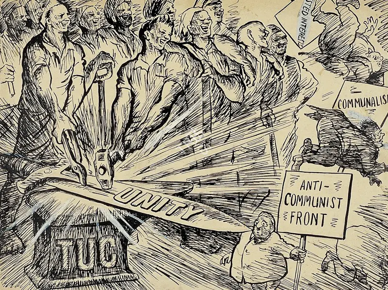 Chittaprosad (Artist). TUC and Workers Unity, 1947 | Drawing