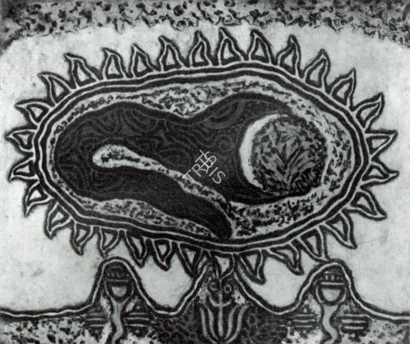 Hari, K.R. (Artist). Surya Grahanam. Graphic, 1972 | Artrends, January 1973 - April 1976 | Graphic Art | FineArts | 00551522