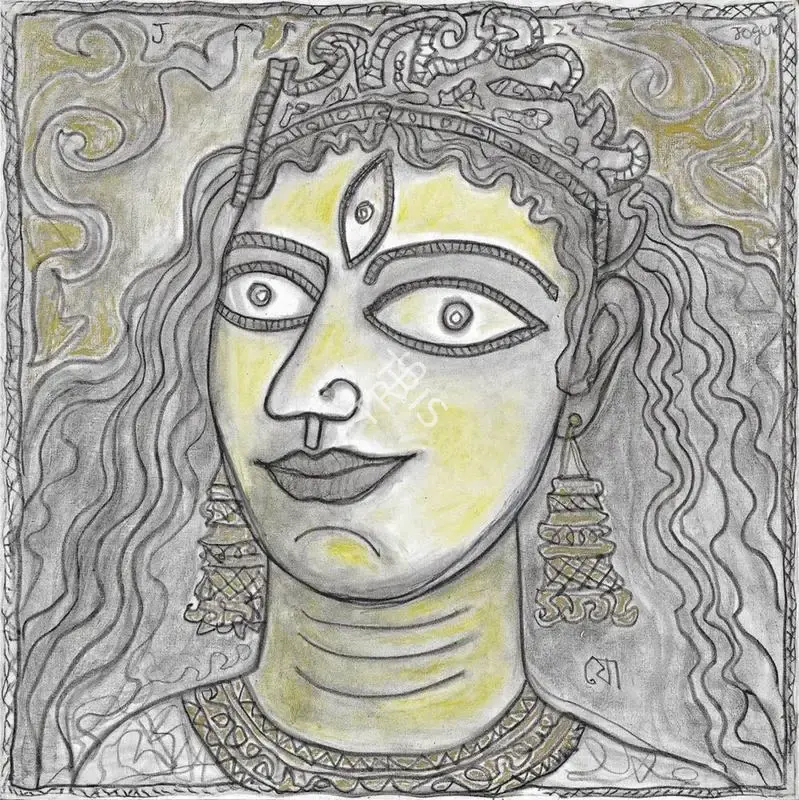 Chowdhury, Jogen (Artist). Untitled (Durga), n.d. | Painting