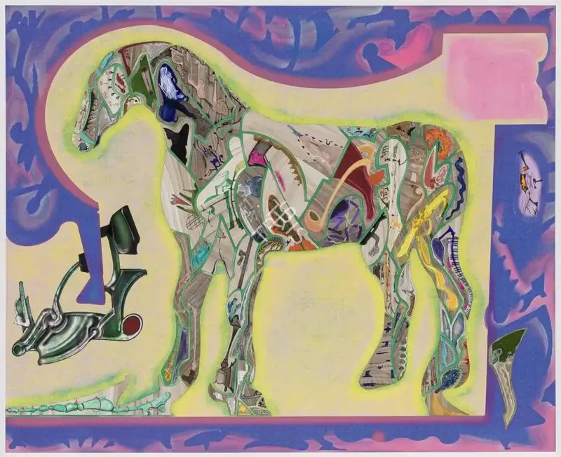 Ray, Anandajit (Artist). Simulated Decoding: Trojan Horse. Mixed media on paper, 2020-2021 | Painting | FineArts | 00419502