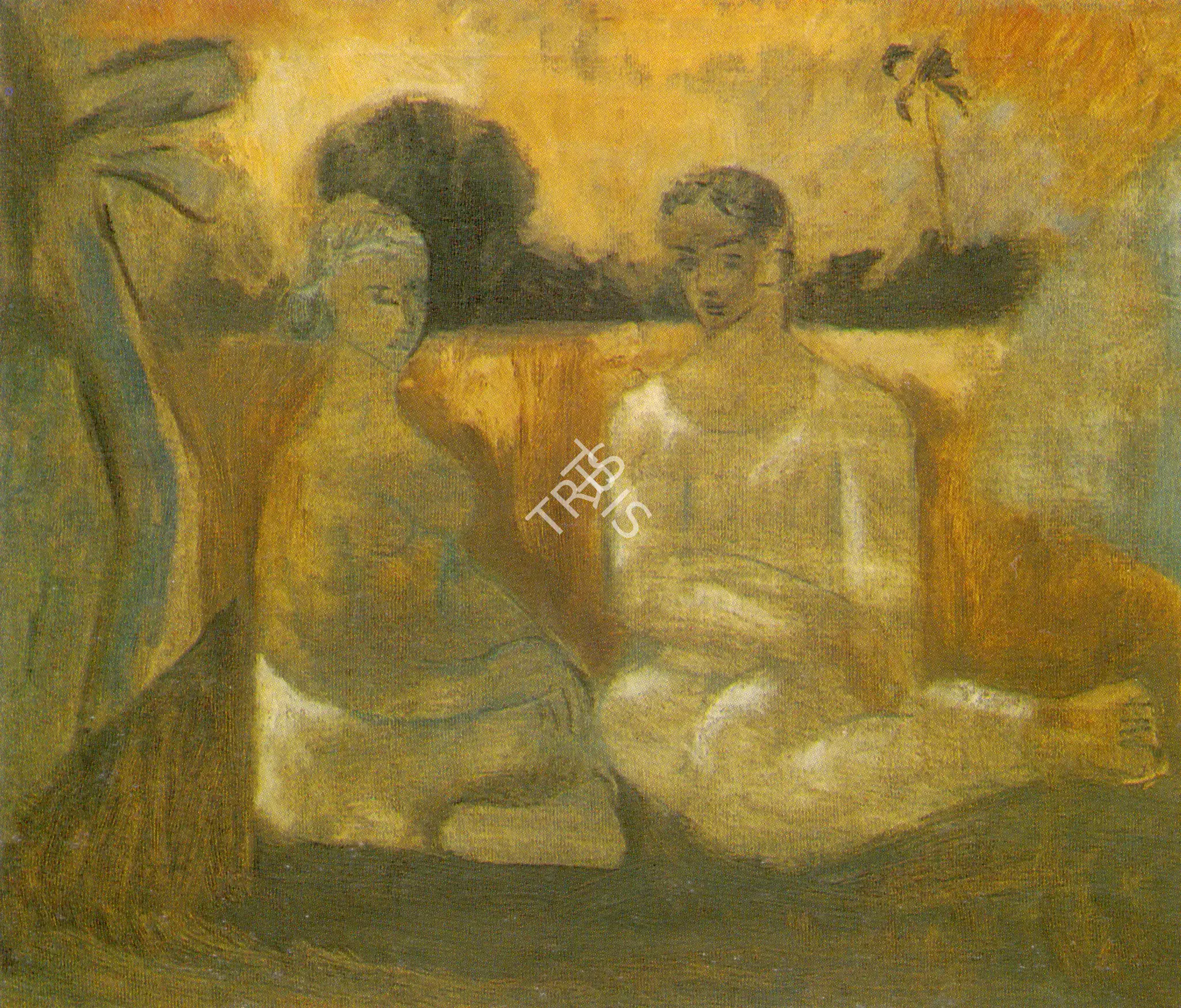 Peries, Ivan (Artist). Two Figures Seated. Oil on canvas, n.d. | Painting  | 00877179