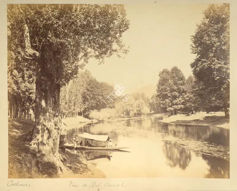 Burke, John (Photographer). View on Dal Canal, Cashmire. Albumen print, n.d. | Antiquarian Photograph | Photography | 00115597
