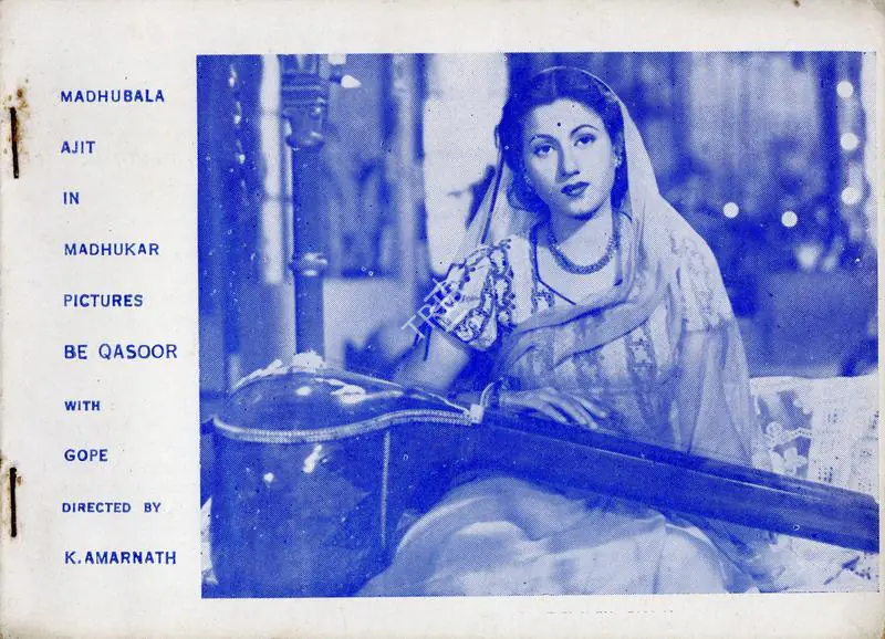 Navalkar, M.R. (Producer), Be Kasoor, 1950 | Song-Synopsis Booklet | CinemaEducation | 00781359