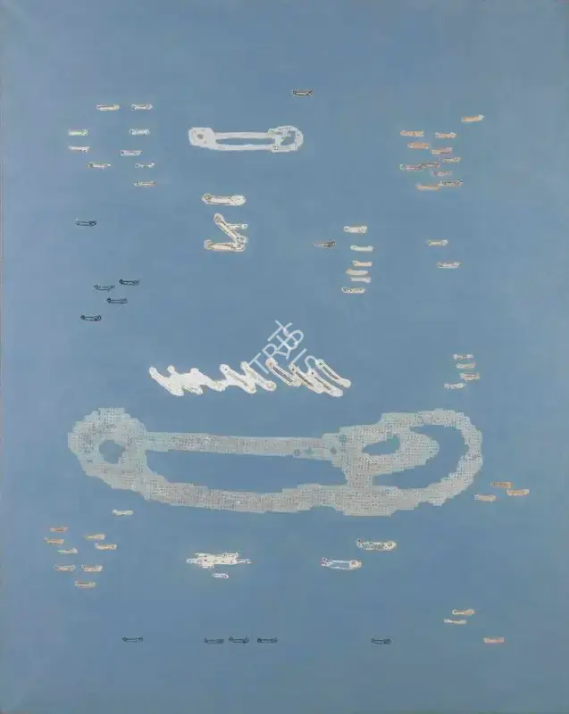 Barwe, Prabhakar (Artist). Eighty-Five Safety Pins, 1990 | Painting
