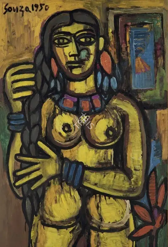 Souza, F.N. (Artist). Front-Back Nude, 1950 | Painting
