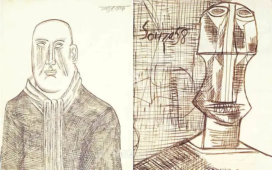 Souza, F.N. (Artist). Untitled, 1954 | Drawing
