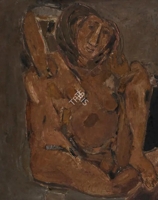 Mehta, Tyeb (Artist). Untitled (Figure of a Woman). Oil on canvas, 1961 | Painting | FineArts | 00547401