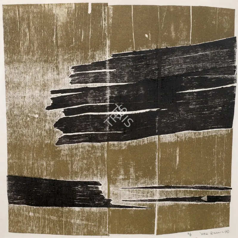 Hashmi, Zarina (Artist). Wall. Relief print from collaged wood on handmade paper; Edition 1/10 + Ap, 1970 | Print | EconomicsArt | 00871995