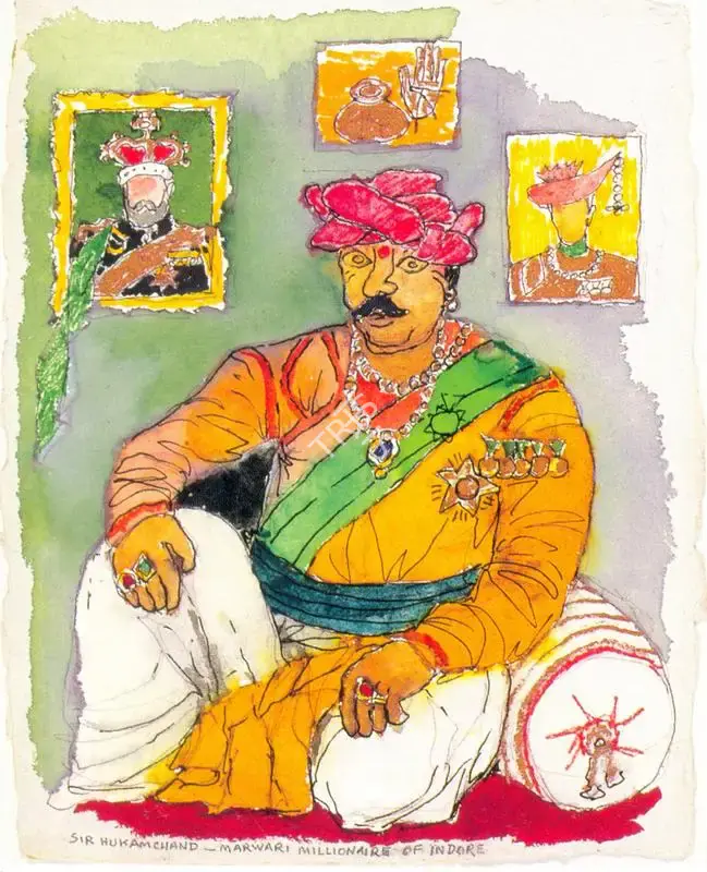 Husain, M.F. (Artist). Sir Hukamchand Marwari Millionaire Of Indore, n.d. | Painting
