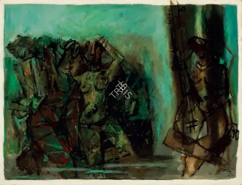 Husain, M.F. (Artist). Untitled (Dancers and Musician), 1983 | Painting