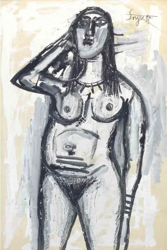 Souza, F.N. (Artist). Untitled (Nude), 1955 | Painting