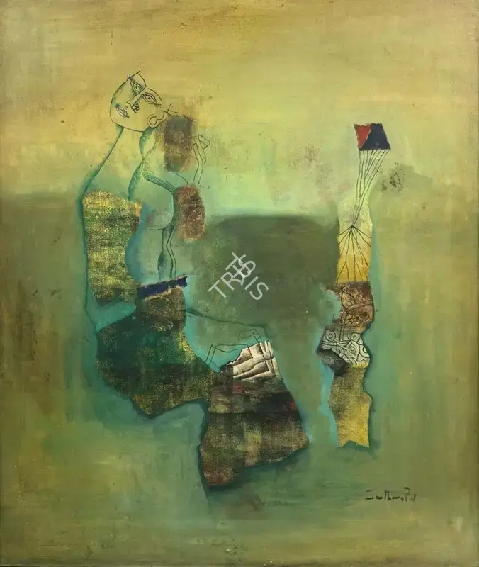 Santhanaraj, A.P. (Artist). Untitled (Woman). Oil on canvas, n.d. | Painting | EconomicsArt | 00869224