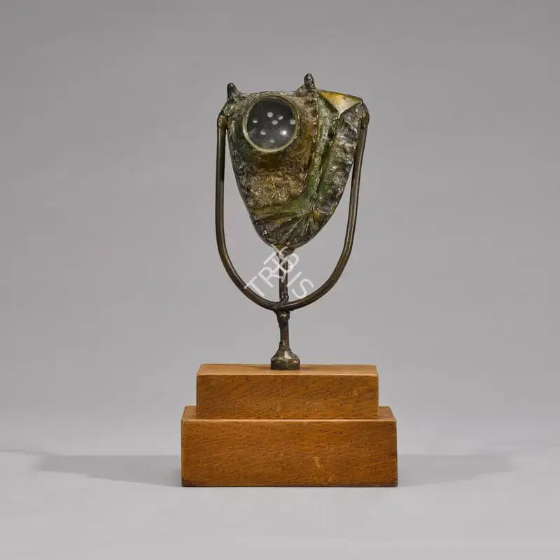 Kanniappan, S. (Artist). Untitled. Bronze and glass on wood base, n.d. | Sculpture | FineArts | 00417363