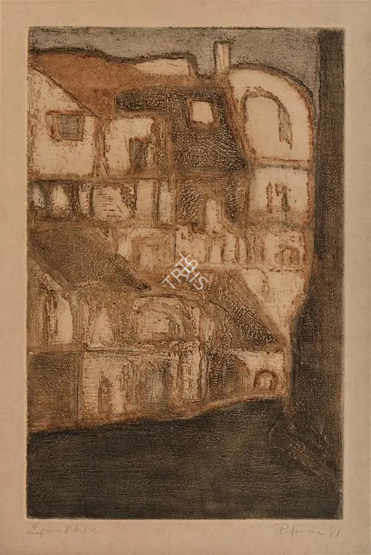 Padamsee, Akbar (Artist). Untitled. Coloured aquatint on paper, 1961 | Painting | FineArts | 00337282