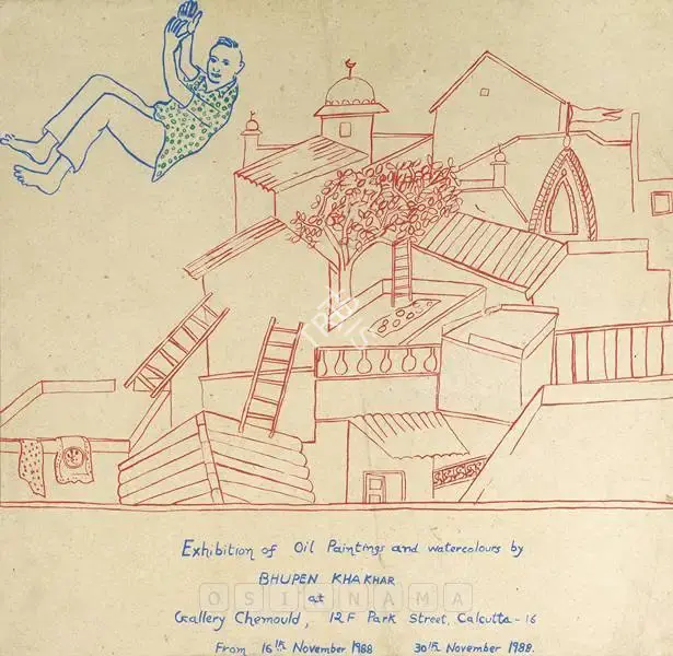 Khakhar, Bhupen (Artist). Exhibition Herald, 1988 | Drawing