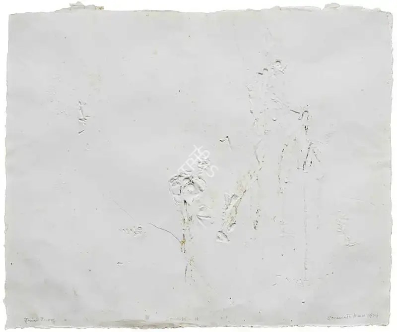 Hore, Somnath (Artist). Wound 43. Pulp print pasted on board, 1979 | Print | EconomicsArt | 00872187