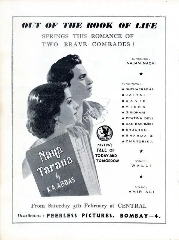 Naqvi, Najmul Hasan (Director), Naya Tarana, 1943 | Advertisement, Filmindia, February 1944 | CinemaEducation | 00858632