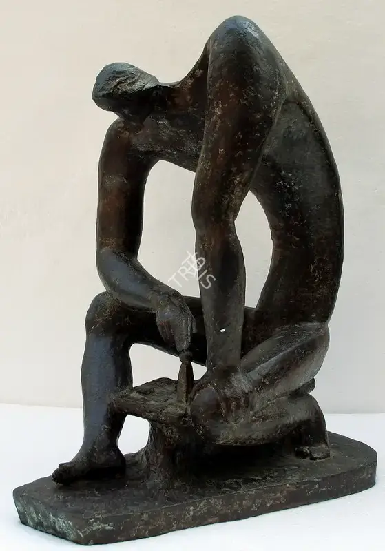 Chakraborty, Debabrata (Artist). Problem with the Queen. Bronze, 1983 | Sculpture | FineArts | 00897303