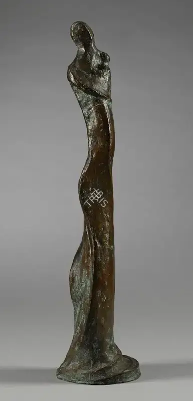 Dasgupta, Prodosh (Artist). Untitled (Mother and Child). Bronze; Edition 2/5, 1952 | Sculpture | FineArts | 00335539