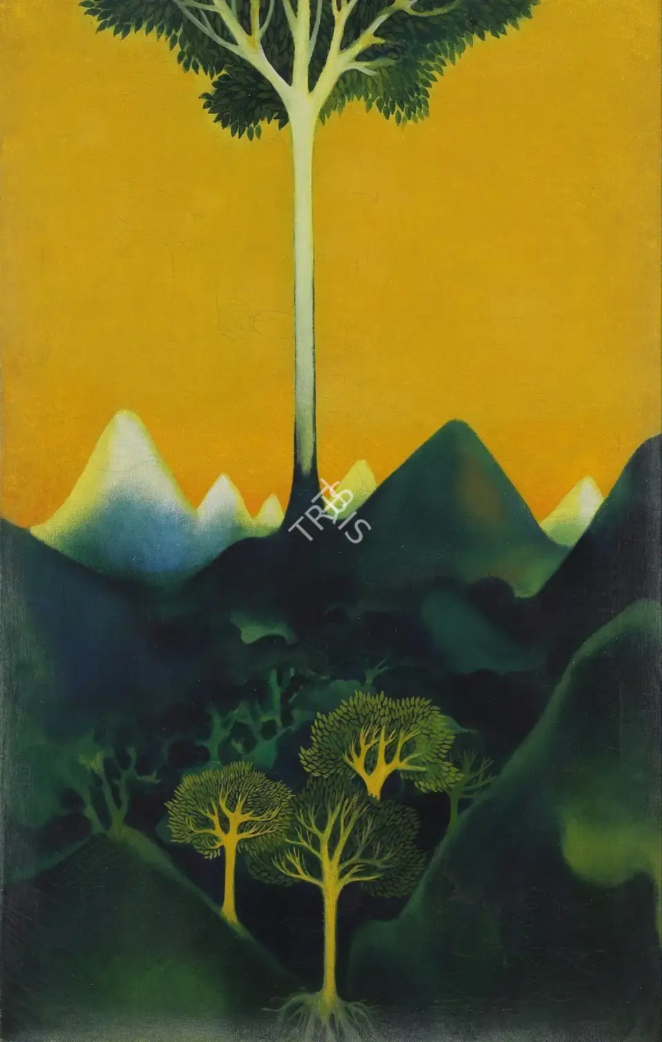 Sheikh, G.M. (Artist). Tree over Mountains, 1970 | Painting