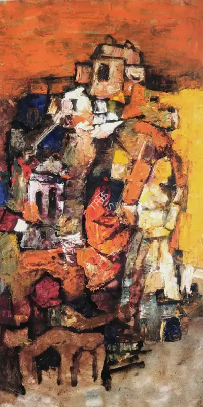 Husain, M.F. (Artist). Street In Jaipur, n.d. | Painting