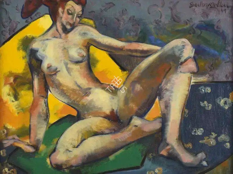 Sabavala, Jehangir (Artist). Nude. Oil on canvas, 1949 | Painting | FineArts | 00339494