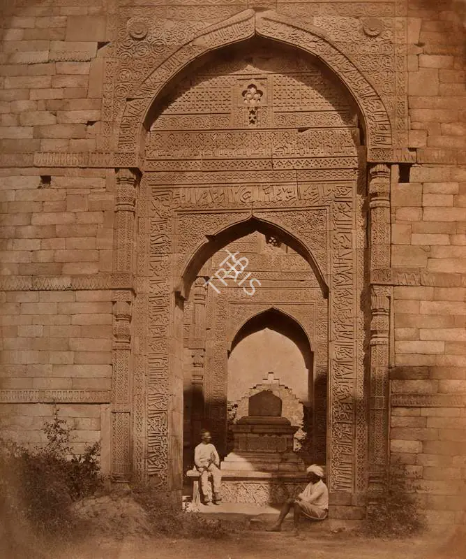 Beato, Felice (Photographer). Tomb of Ghon Shah in Kootub, Delhi (Tomb of Iltutmish, Qutub Minar complex, Delhi) - India after Mutiny. Albumen print pasted on thin paper, 1858 | Antiquarian Photograph | Photography | 00116201