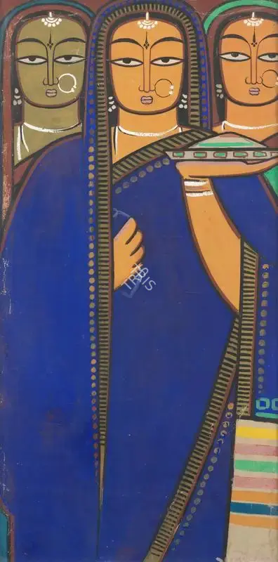 Roy, Jamini (Artist). Untitled (Bride with two companions), n.d. | Painting