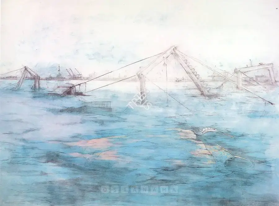 Khan, Naiza (Artist). Restore The Boundaries II. Charcoal, conte and acrylic on fabriano paper, 2007 | Painting | FineArts | 00755621