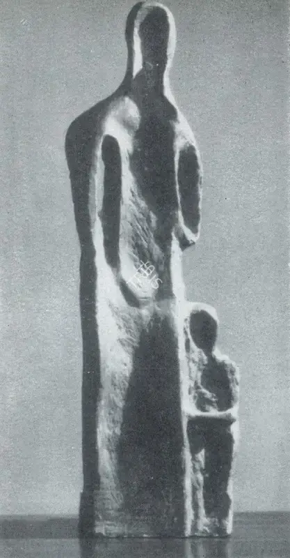 Dhanapal, S. (Artist). Mother and Child. Lead, 1961 | Marg, December 1962 | Sculpture | FineArts | 00674919