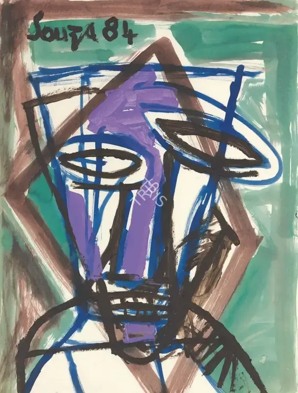 Souza, F.N. (Artist). Untitled (Head), 1984 | Painting