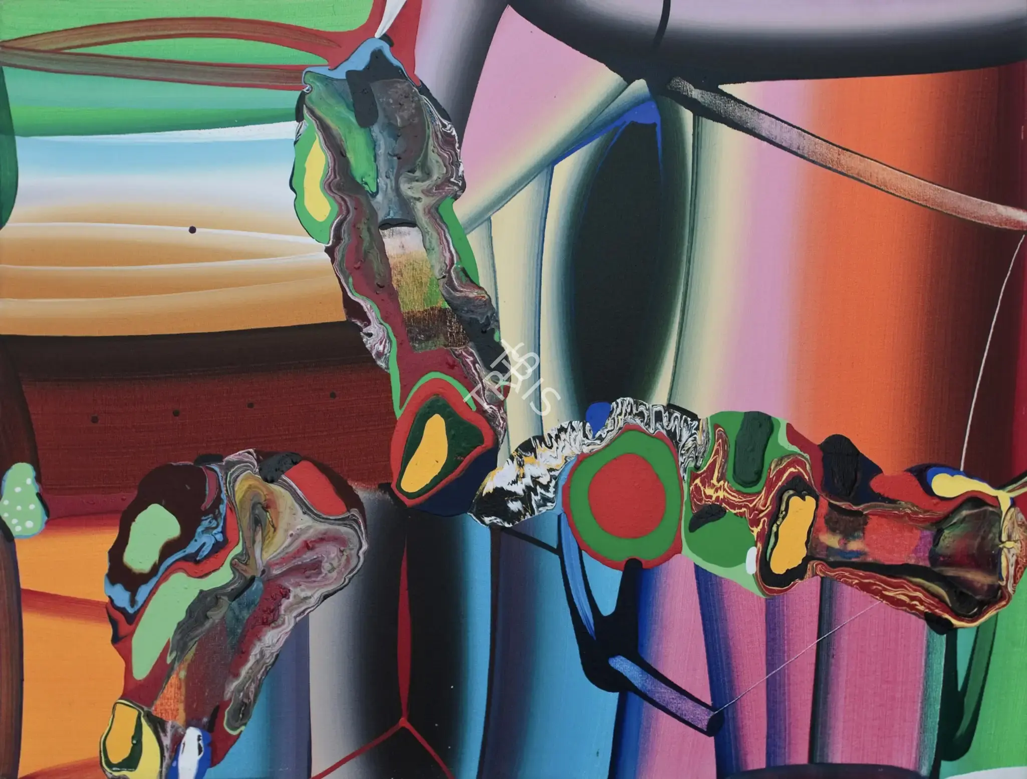 Krishnamachari, Bose (Artist). Stretched Bodies. Acrylic on canvas, n.d. | Painting | FineArts | 00645021