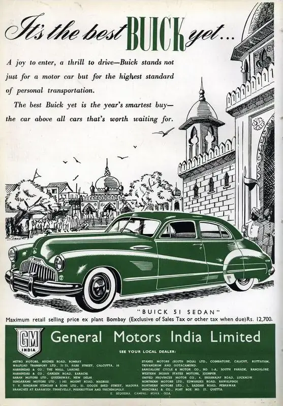 General Motors India Limited (Advertiser). It's the Best Buick Yet, 1947 | Advertisement