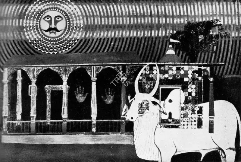 Sagara, Ishwar (Artist). Temple, 1970 | Painting