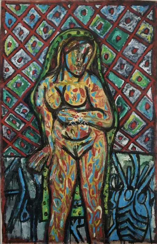 Souza, F.N. (Artist). Untitled (Veiled Nude), 1964 | Painting