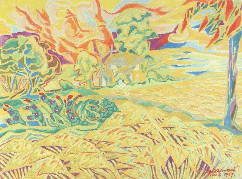 Chittaprosad (Artist). Untitled. Pastel on paper, 1969 | Chittaprosad, 2011 | Painting | FineArts | 00710175