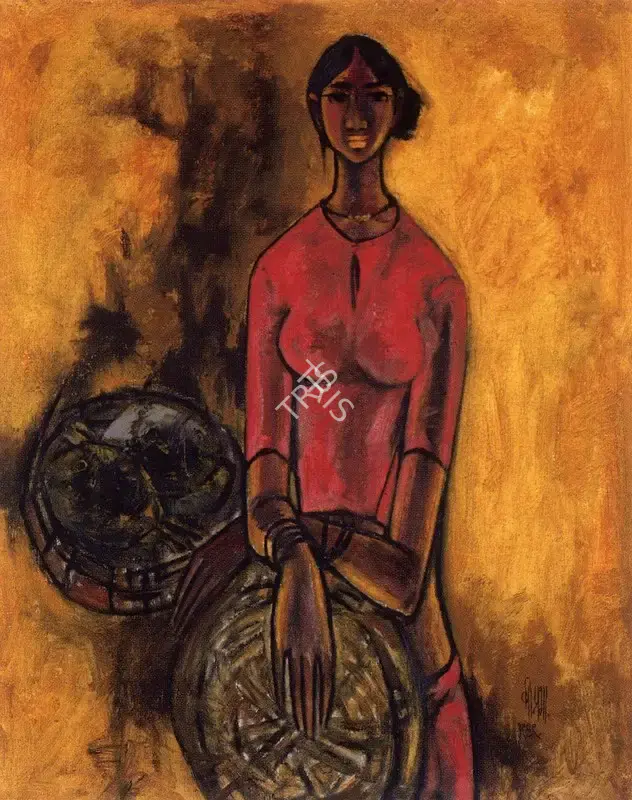 Prabha, B. (Artist). Fisherwoman, 1969 | Painting