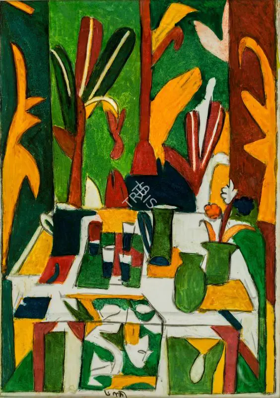 Subramanyan, K.G. (Artist). Table against a banana tree, 2003 | Painting
