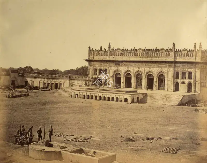 Beato, Felice (Photographer). The great Imaumbara used as a Magazine, Lucknow - India after Mutiny. Albumen print hinged on thin paper, March-April 1858 | Antiquarian Photograph | Photography | 00116312