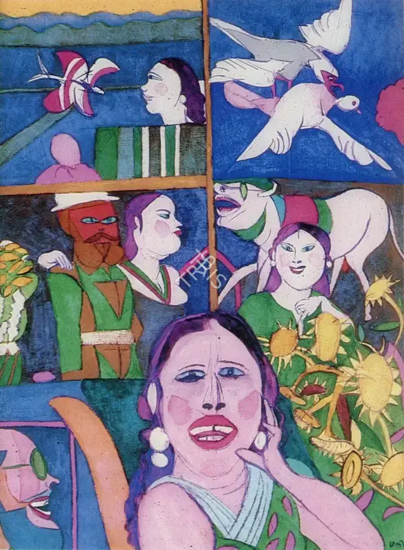 Subramanyan, K.G. (Artist). Reverie of an Army Man's Wife, 1981 | Painting