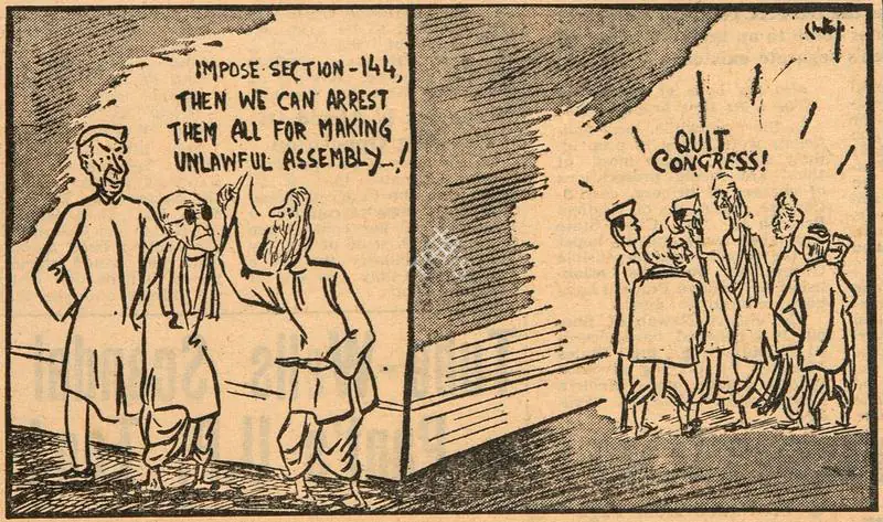 Chatterjee, Basu (Cartoonist). Quit Congress !. 1951 | Cartoons, Blitz, 16 June 1951 | PopCulture | 00904456