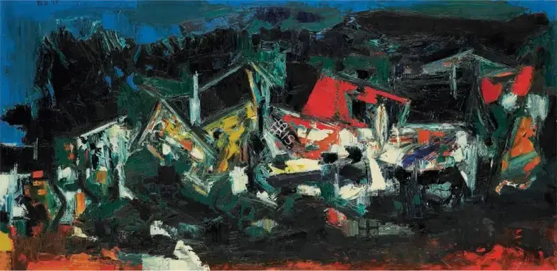 Raza, S.H. (Artist). Untitled (Landscape), 1959 | Painting