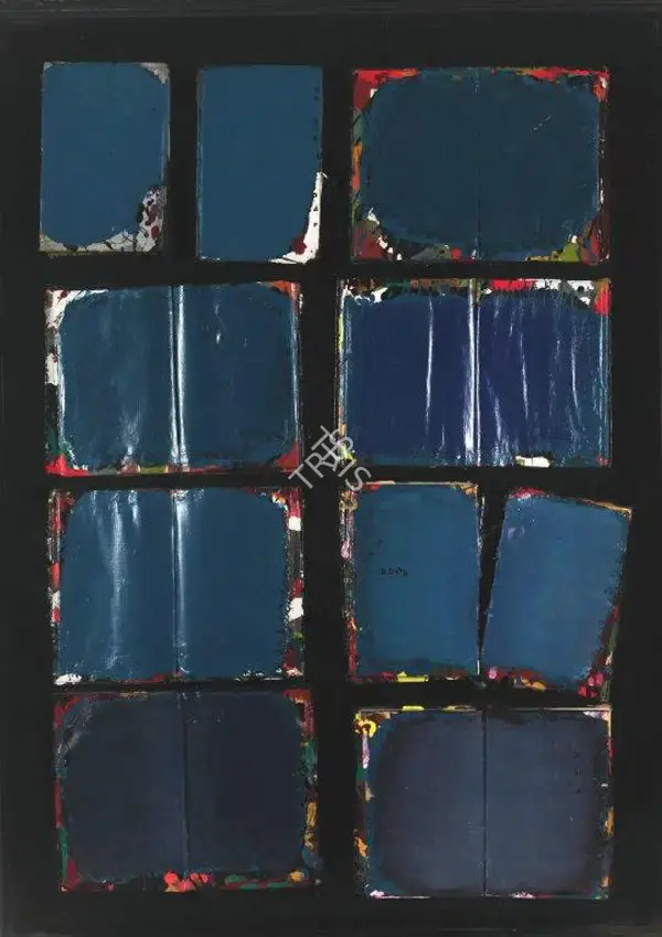 Krishnamachari, Bose (Artist). No, No, More Books. Acrylic & Burnt Books Pasted on Board, 1994 | Painting | FineArts | 00644906