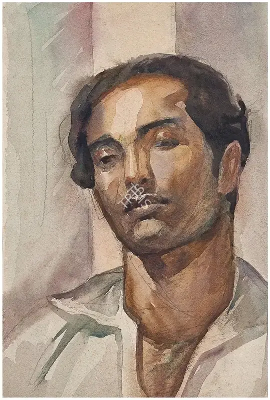 Hore, Somnath (Artist). Portrait of Arun Bose, n.d. | Painting