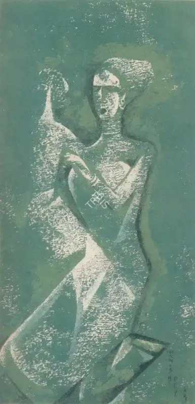 Dey, Manishi (Artist). Mother and Child, 1965 | Painting