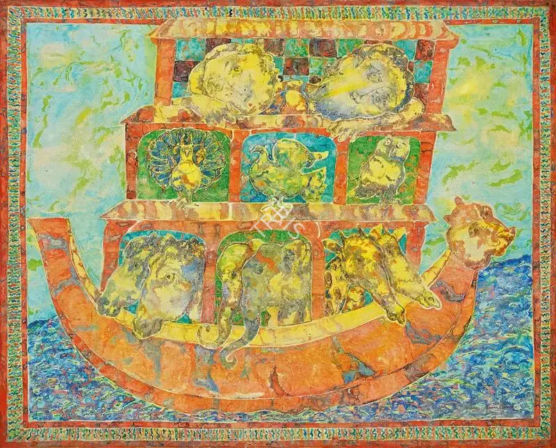 Burman, Sakti (Artist). Noah's Ark. Oil on canvas, 1967 | Painting | FineArts | 00355158