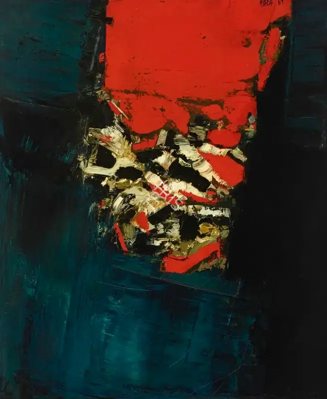 Raza, S.H. (Artist). Reflets, 1961 | Painting