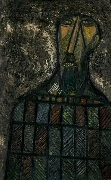 Souza, F.N. (Artist). Head of a saint, 1956 | Painting