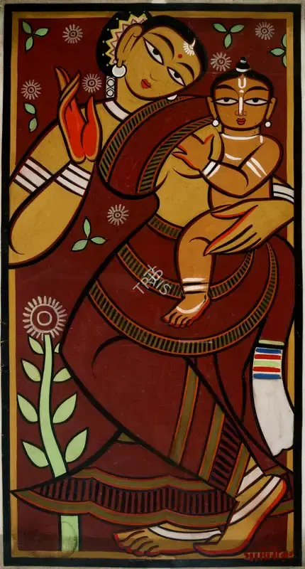 Roy, Jamini (Artist). Untitled (Mother and Child), n.d. | Painting